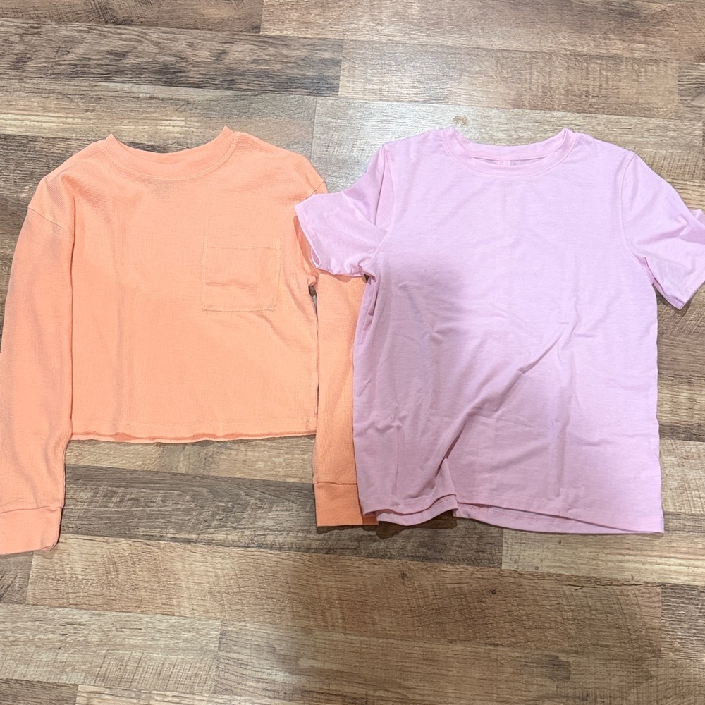Girls Orange and Pink Shirts Set-size 14
